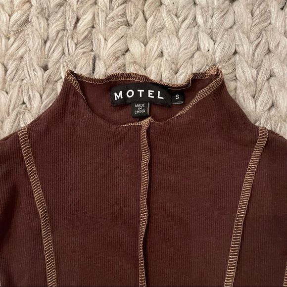 motel rocks brown tank with white stitching - Picture 2 of 3